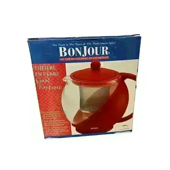 NEW BonJour Good Fortune Brewing Black Teapot 3 Cup 24oz Perfectly Brewed Tea - Picture 9 of 10